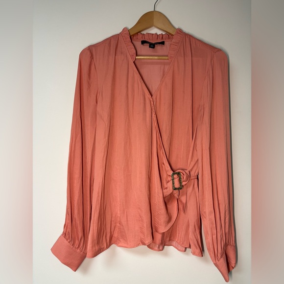 Marc New York Tops - Women’s Marc New York Elegant Women's Wrap Blouse - Rust | Size Medium